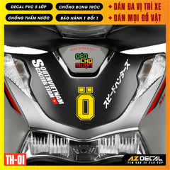 Sticker Dán Xe Máy, Xe Điện, Xe Đạp, Mũ Bảo Hiểm | TH-01