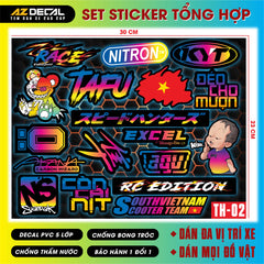 Sticker Dán Xe Máy, Xe Điện, Xe Đạp, Mũ Bảo Hiểm | TH-02