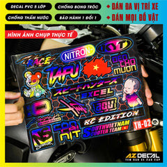 Sticker Dán Xe Máy, Xe Điện, Xe Đạp, Mũ Bảo Hiểm | TH-02