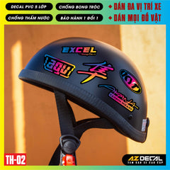 Sticker Dán Xe Máy, Xe Điện, Xe Đạp, Mũ Bảo Hiểm | TH-02