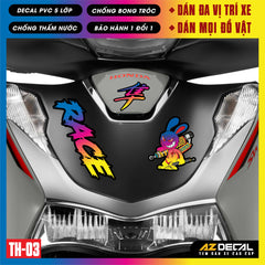 Sticker Dán Xe Máy, Xe Điện, Xe Đạp, Mũ Bảo Hiểm | TH-03