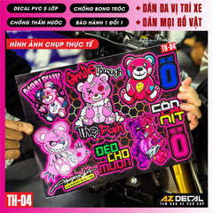 Sticker Dán Xe Máy, Xe Điện, Xe Đạp, Mũ Bảo Hiểm | TH-04