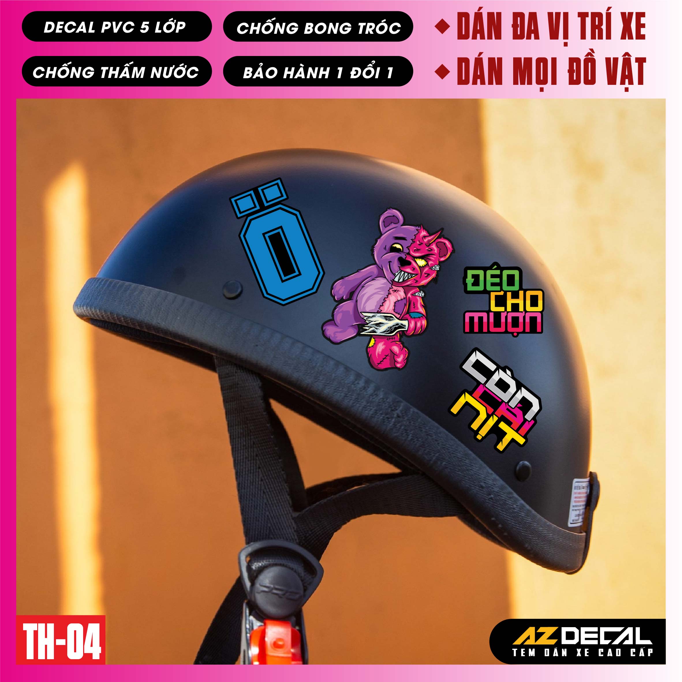Sticker Dán Xe Máy, Xe Điện, Xe Đạp, Mũ Bảo Hiểm | TH-04