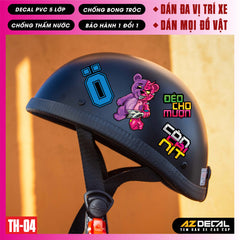 Sticker Dán Xe Máy, Xe Điện, Xe Đạp, Mũ Bảo Hiểm | TH-04