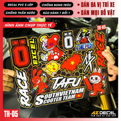 Sticker Dán Xe Máy, Xe Điện, Xe Đạp, Mũ Bảo Hiểm | TH-05
