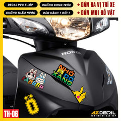 Sticker Dán Xe Máy, Xe Điện, Xe Đạp, Mũ Bảo Hiểm | TH-06