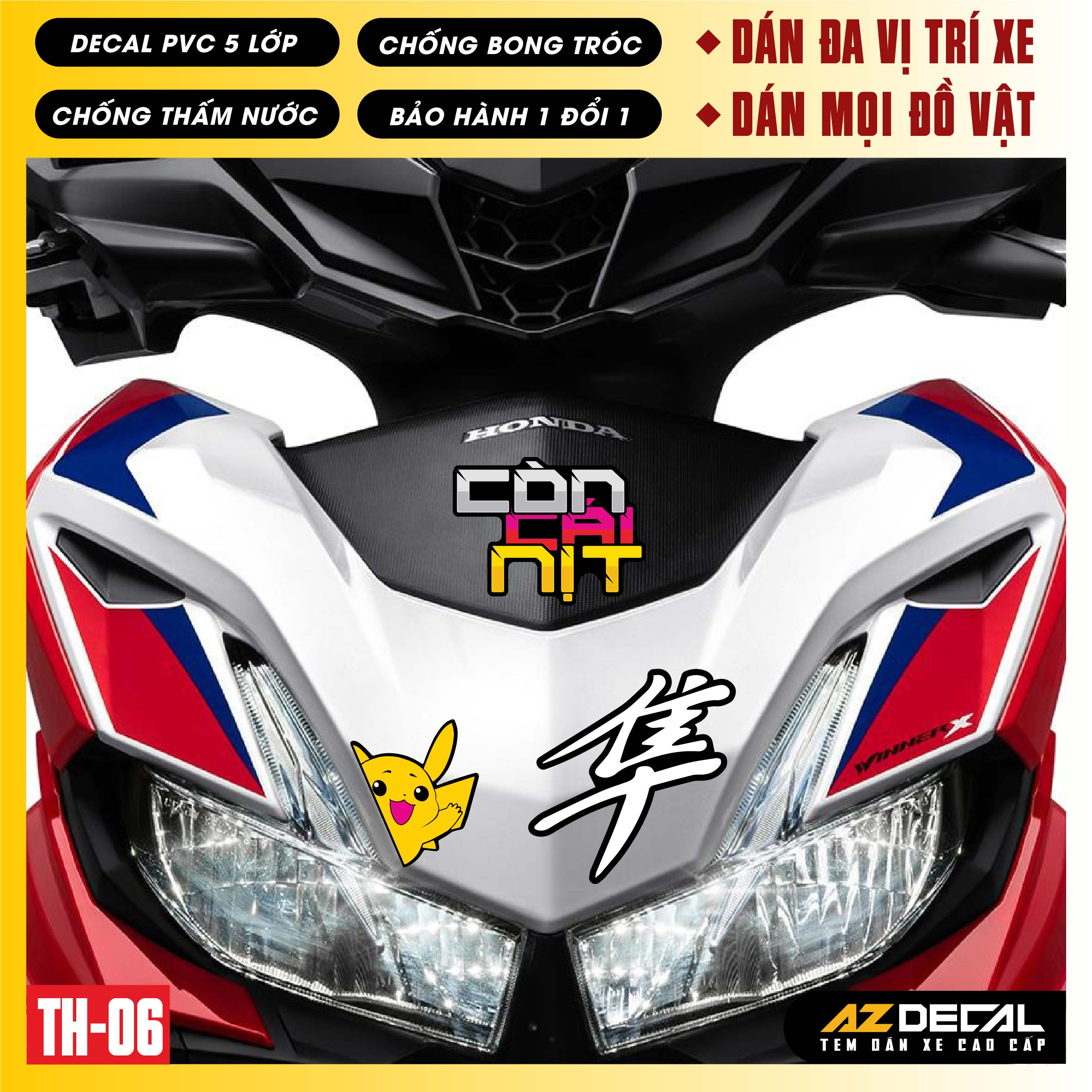 Sticker Dán Xe Máy, Xe Điện, Xe Đạp, Mũ Bảo Hiểm | TH-06