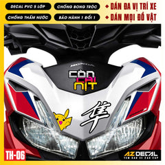Sticker Dán Xe Máy, Xe Điện, Xe Đạp, Mũ Bảo Hiểm | TH-06