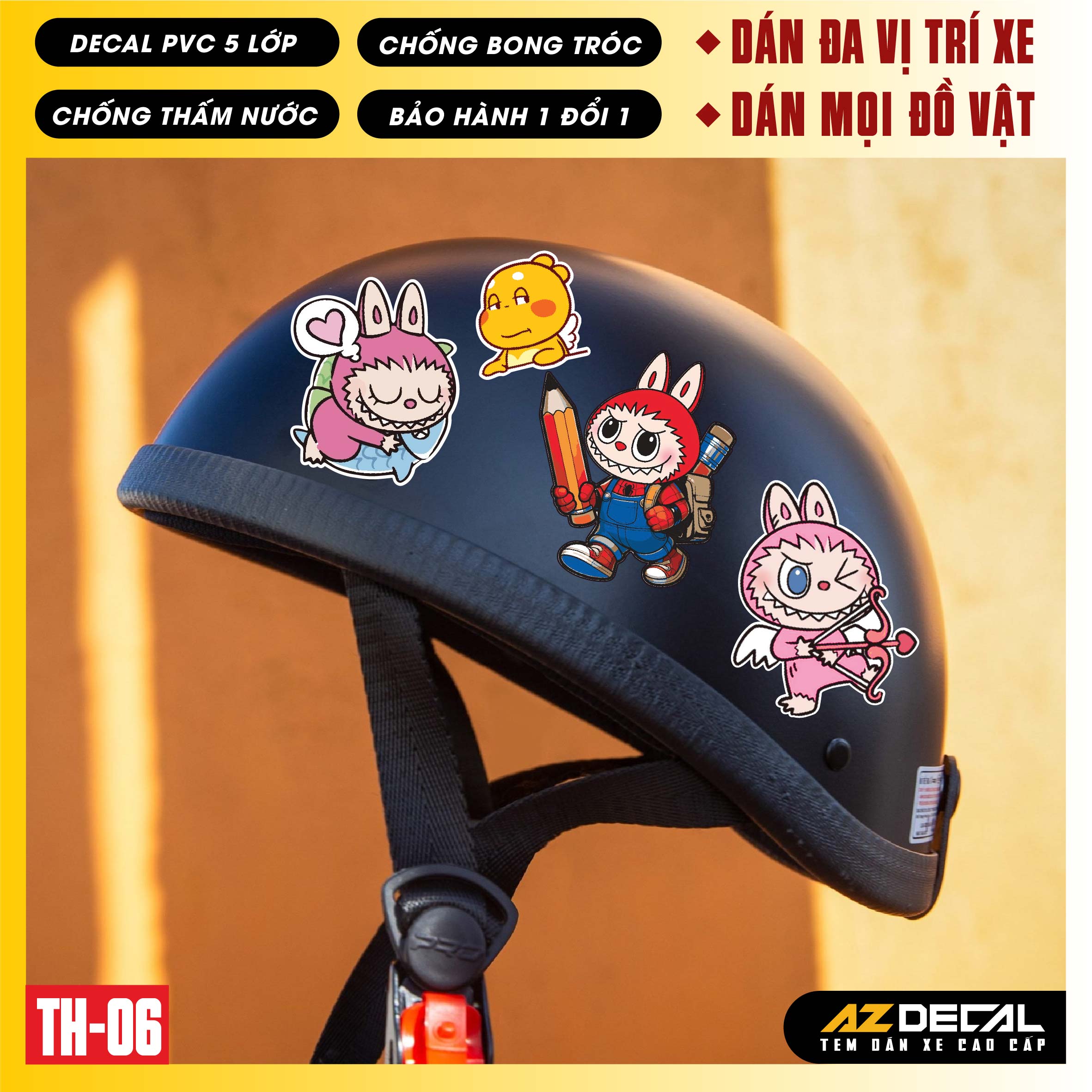 Sticker Dán Xe Máy, Xe Điện, Xe Đạp, Mũ Bảo Hiểm | TH-06