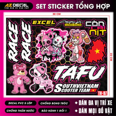 Sticker Dán Xe Máy, Xe Điện, Xe Đạp, Mũ Bảo Hiểm | TH-07