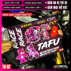 Sticker Dán Xe Máy, Xe Điện, Xe Đạp, Mũ Bảo Hiểm | TH-07