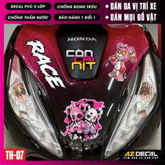 Sticker Dán Xe Máy, Xe Điện, Xe Đạp, Mũ Bảo Hiểm | TH-07