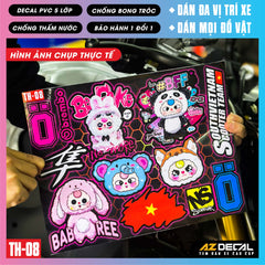 Sticker Dán Xe Máy, Xe Điện, Xe Đạp, Mũ Bảo Hiểm | TH-08