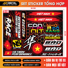 Sticker Dán Xe Máy, Xe Điện, Xe Đạp, Mũ Bảo Hiểm | TH-09
