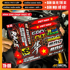 Sticker Dán Xe Máy, Xe Điện, Xe Đạp, Mũ Bảo Hiểm | TH-09