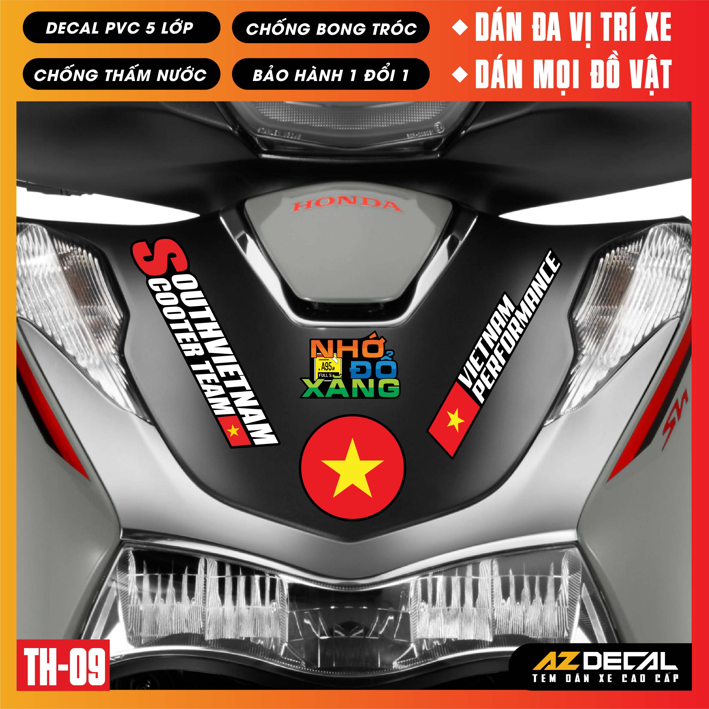 Sticker Dán Xe Máy, Xe Điện, Xe Đạp, Mũ Bảo Hiểm | TH-09