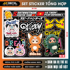 Sticker Dán Xe Máy, Xe Điện, Xe Đạp, Mũ Bảo Hiểm | TH-10