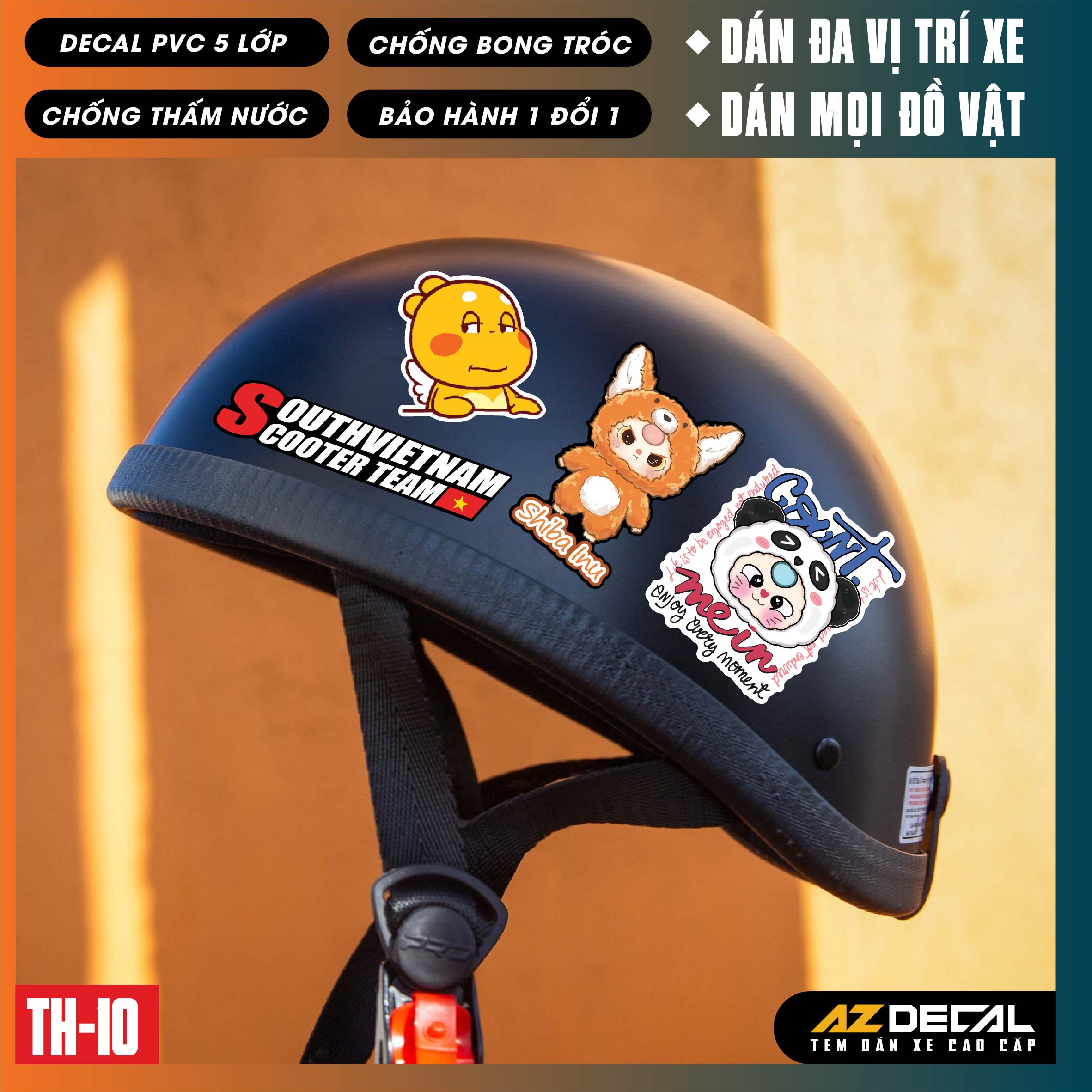 Sticker Dán Xe Máy, Xe Điện, Xe Đạp, Mũ Bảo Hiểm | TH-10