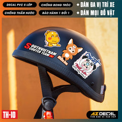 Sticker Dán Xe Máy, Xe Điện, Xe Đạp, Mũ Bảo Hiểm | TH-10