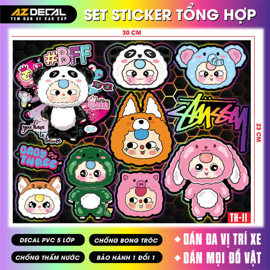 Sticker Dán Xe Máy, Xe Điện, Xe Đạp, Mũ Bảo Hiểm | TH-11