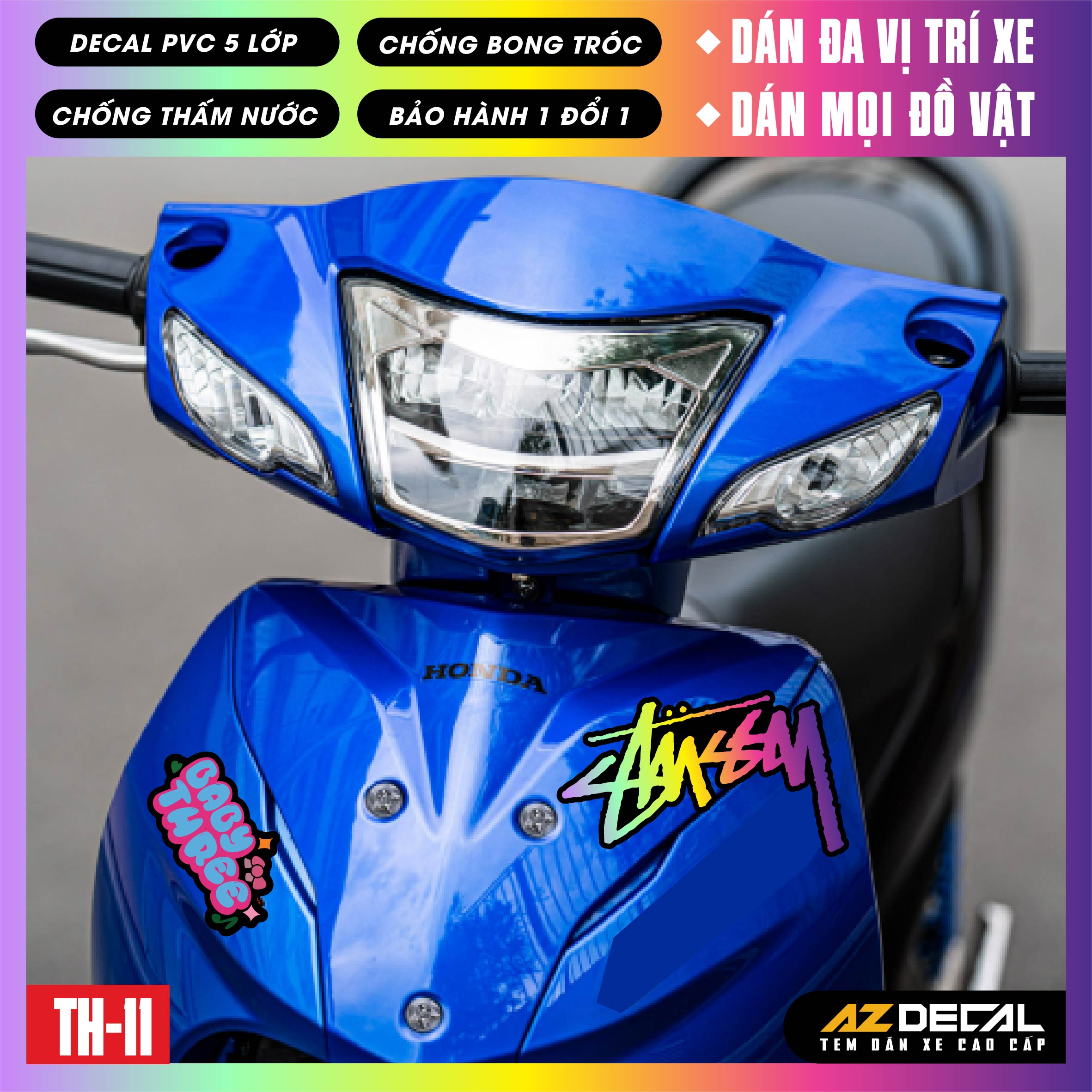 Sticker Dán Xe Máy, Xe Điện, Xe Đạp, Mũ Bảo Hiểm | TH-11