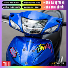 Sticker Dán Xe Máy, Xe Điện, Xe Đạp, Mũ Bảo Hiểm | TH-11