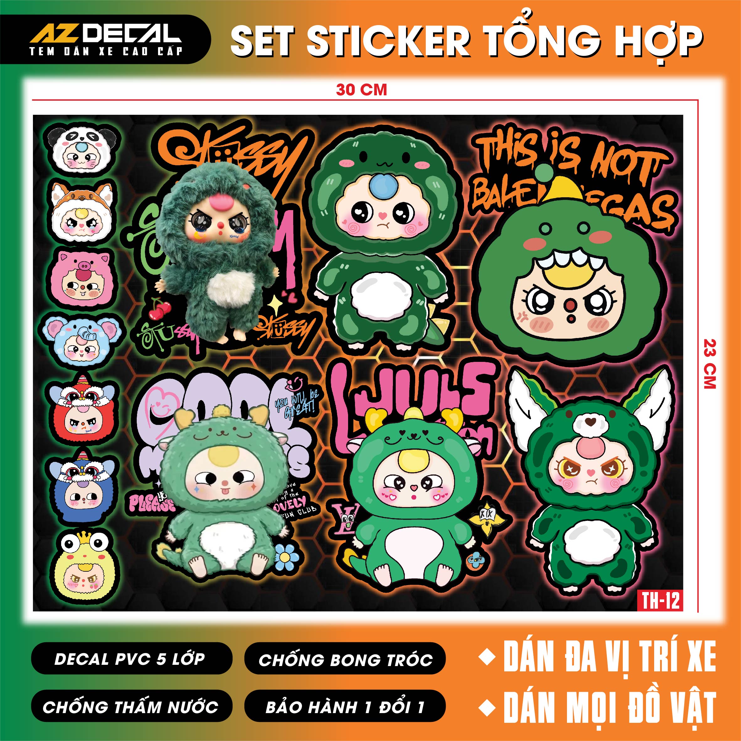 Sticker Dán Xe Máy, Xe Điện, Xe Đạp, Mũ Bảo Hiểm | TH-12