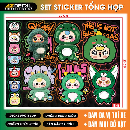 Sticker Dán Xe Máy, Xe Điện, Xe Đạp, Mũ Bảo Hiểm | TH-12