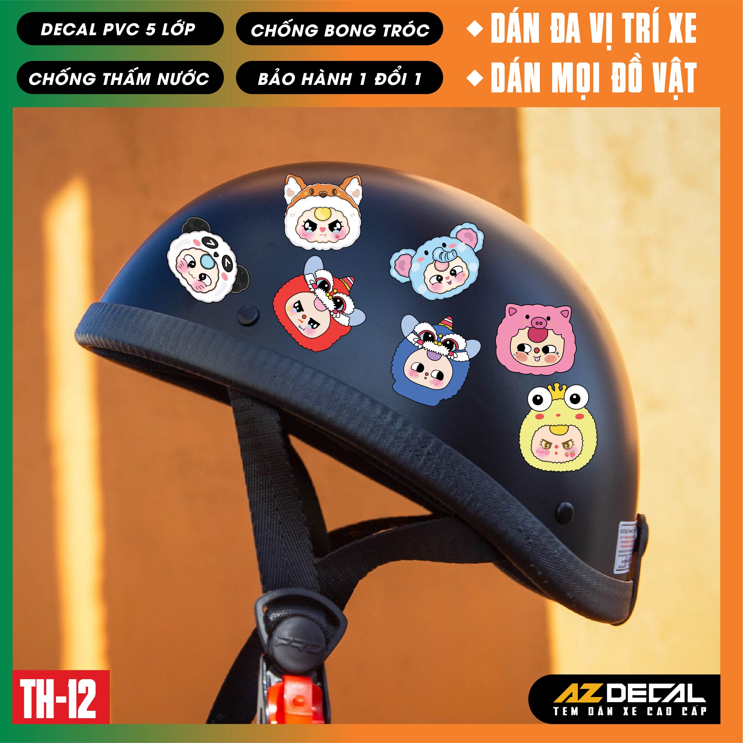Sticker Dán Xe Máy, Xe Điện, Xe Đạp, Mũ Bảo Hiểm | TH-12