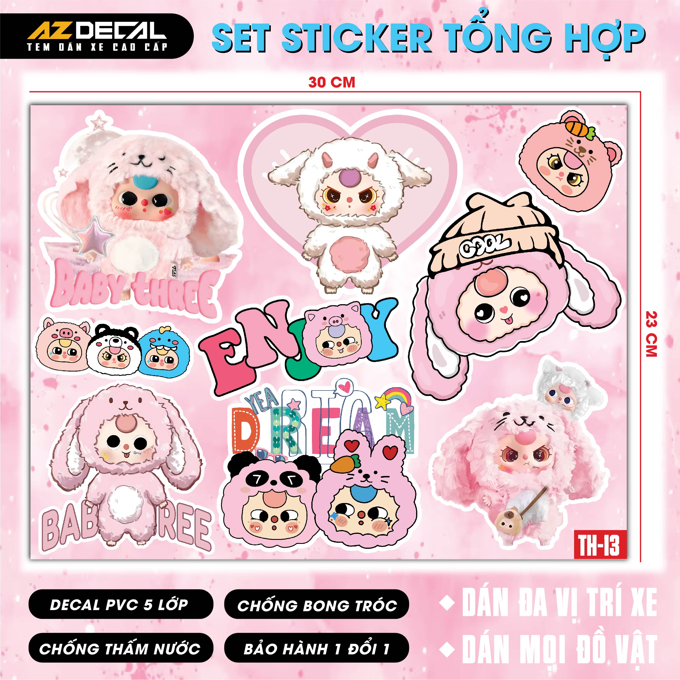 Sticker Dán Xe Máy, Xe Điện, Xe Đạp, Mũ Bảo Hiểm | TH-13