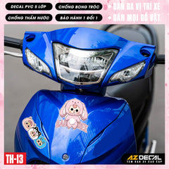 Sticker Dán Xe Máy, Xe Điện, Xe Đạp, Mũ Bảo Hiểm | TH-13