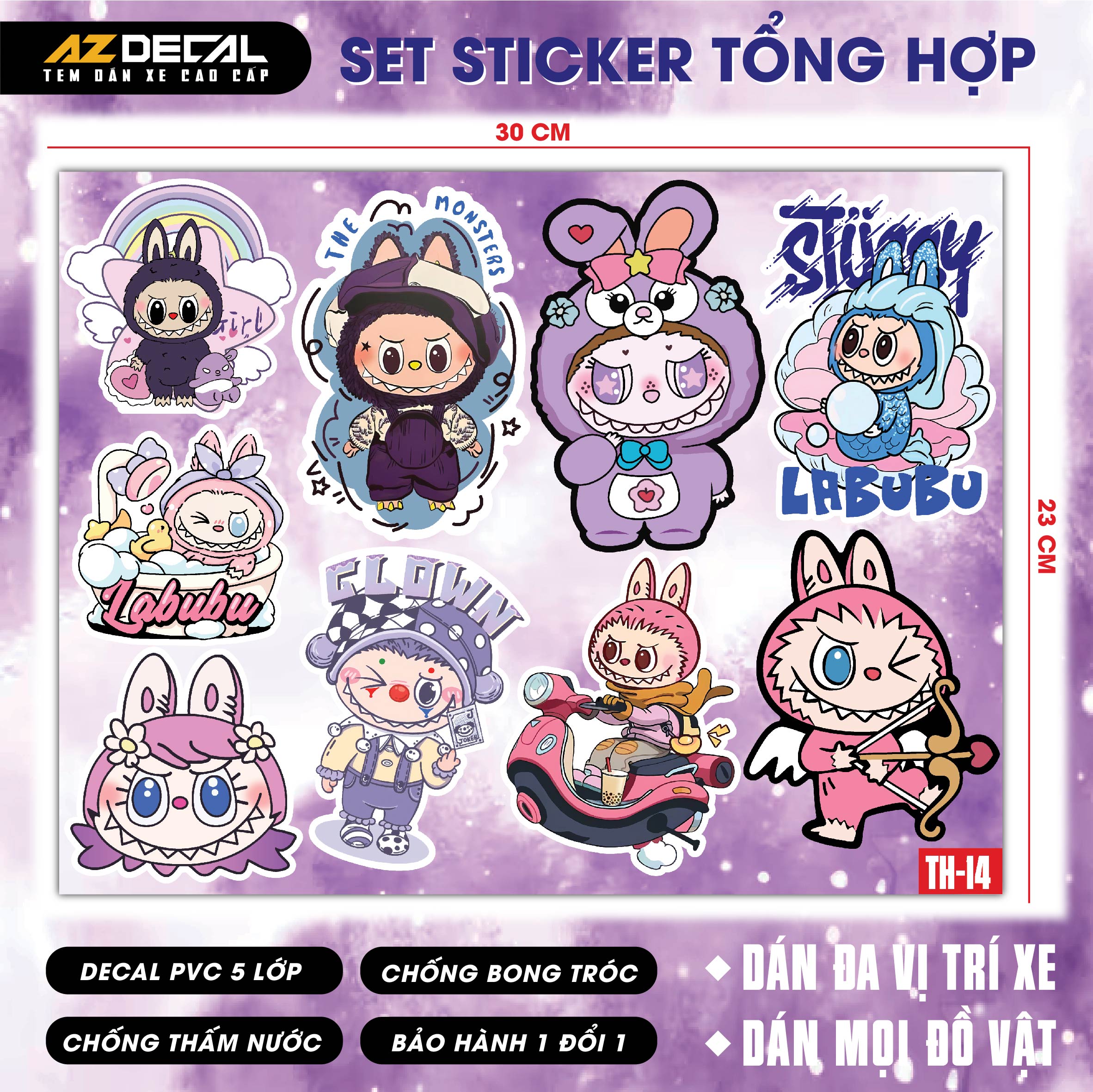 Sticker Dán Xe Máy, Xe Điện, Xe Đạp, Mũ Bảo Hiểm | TH-14