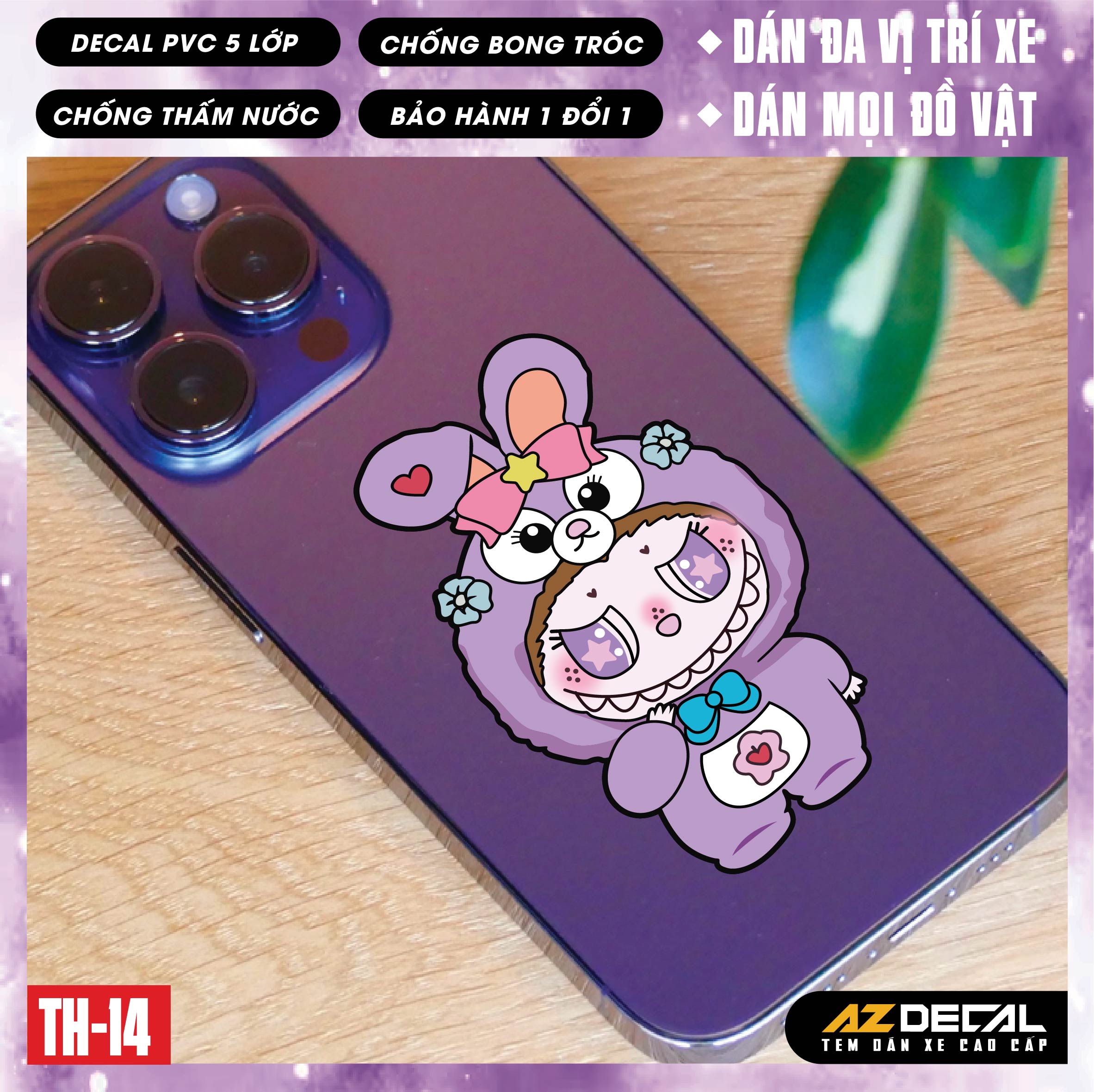 Sticker Dán Xe Máy, Xe Điện, Xe Đạp, Mũ Bảo Hiểm | TH-14