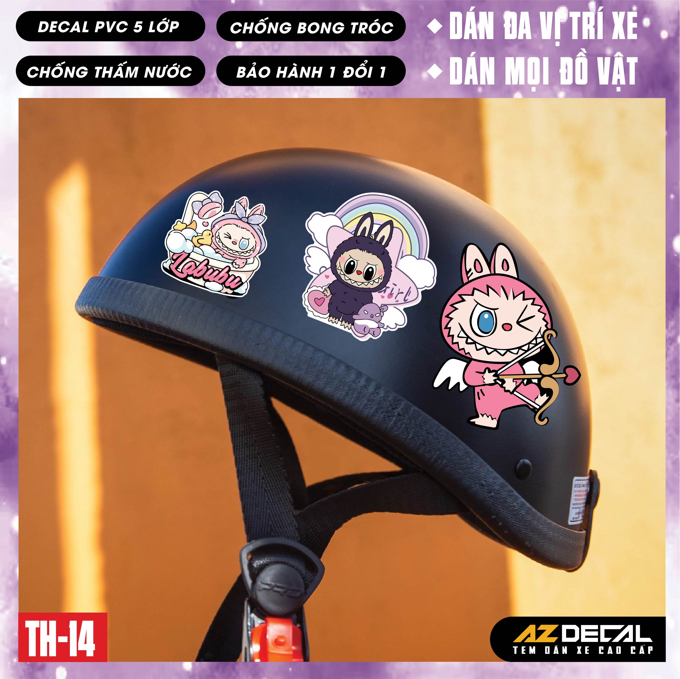 Sticker Dán Xe Máy, Xe Điện, Xe Đạp, Mũ Bảo Hiểm | TH-14