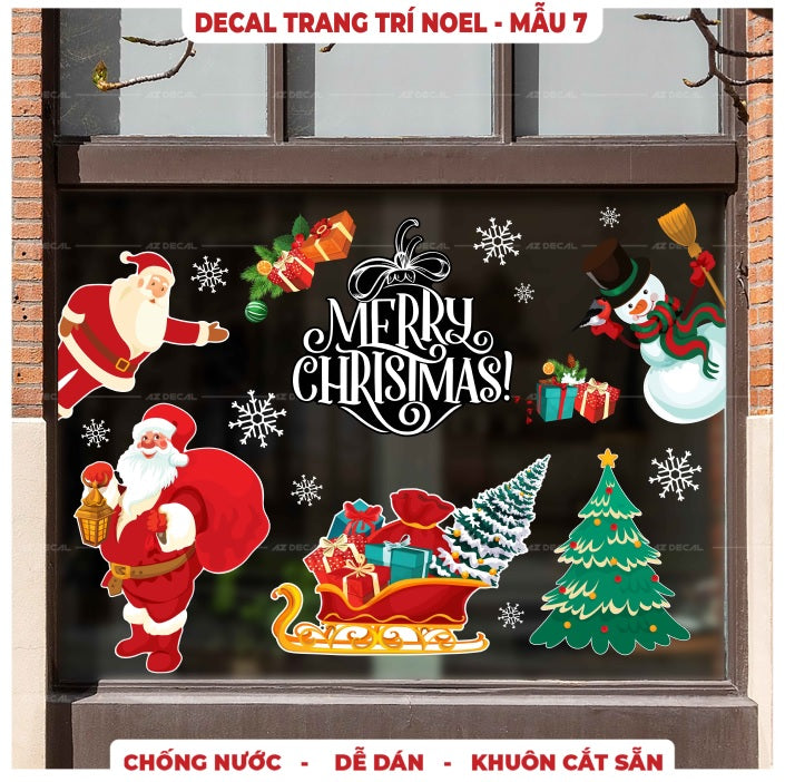 Sticker Dán Decal Trang Trí Noel - Mẫu 07