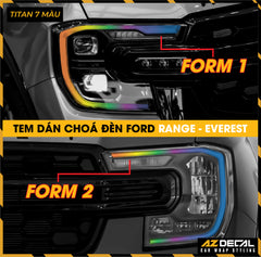 Tem Dán Chóa Đèn Ford Ranger / Everest