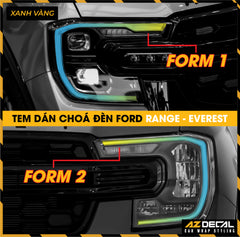 Tem Dán Chóa Đèn Ford Ranger / Everest