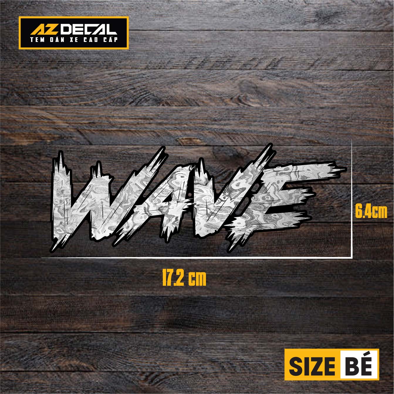 Tem Đa Vị Trí Xe Máy - Tem MOLTAL METAL Mẫu Chữ Wave size bé