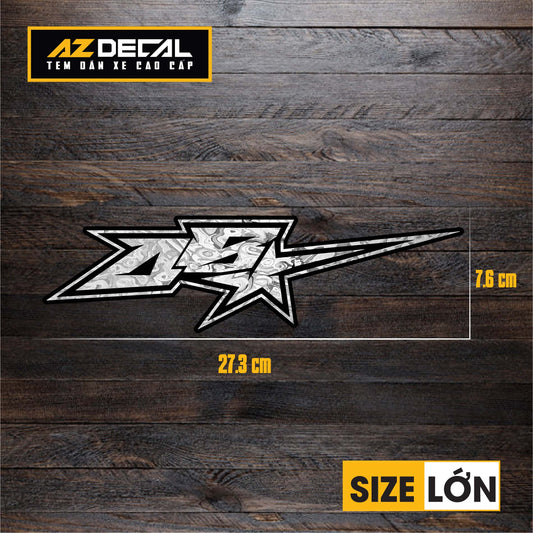 Tem Đa Vị Trí Xe Máy - Tem MOLTAL METAL Mẫu Chữ AIRBLADE Sao lớn