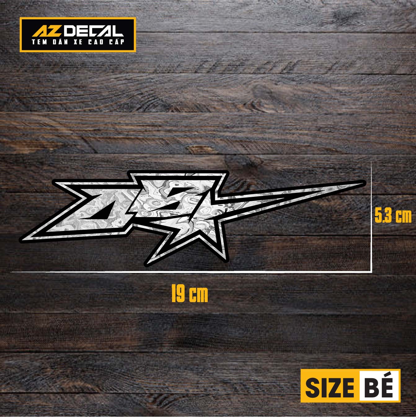 Tem Đa Vị Trí Xe Máy - Tem MOLTAL METAL Mẫu Chữ AIRBLADE Sao Bé