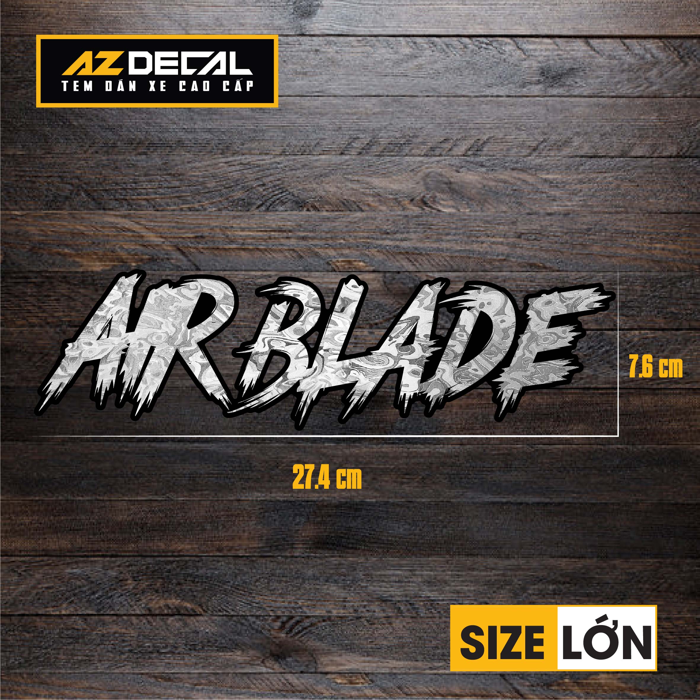 Tem Đa Vị Trí Xe Máy - Tem MOLTAL METAL Mẫu Chữ AIRBLADE