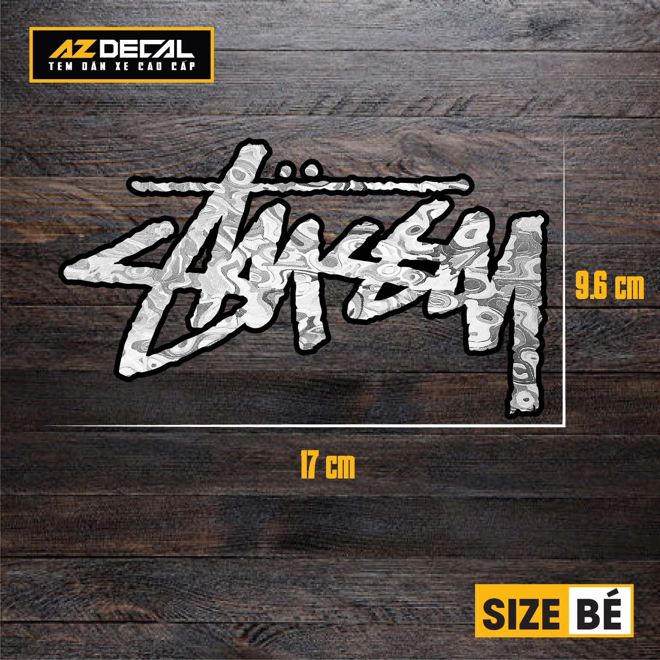 Tem Đa Vị Trí Xe Máy - Tem MOLTAL METAL Mẫu Chữ Anstusy size bé