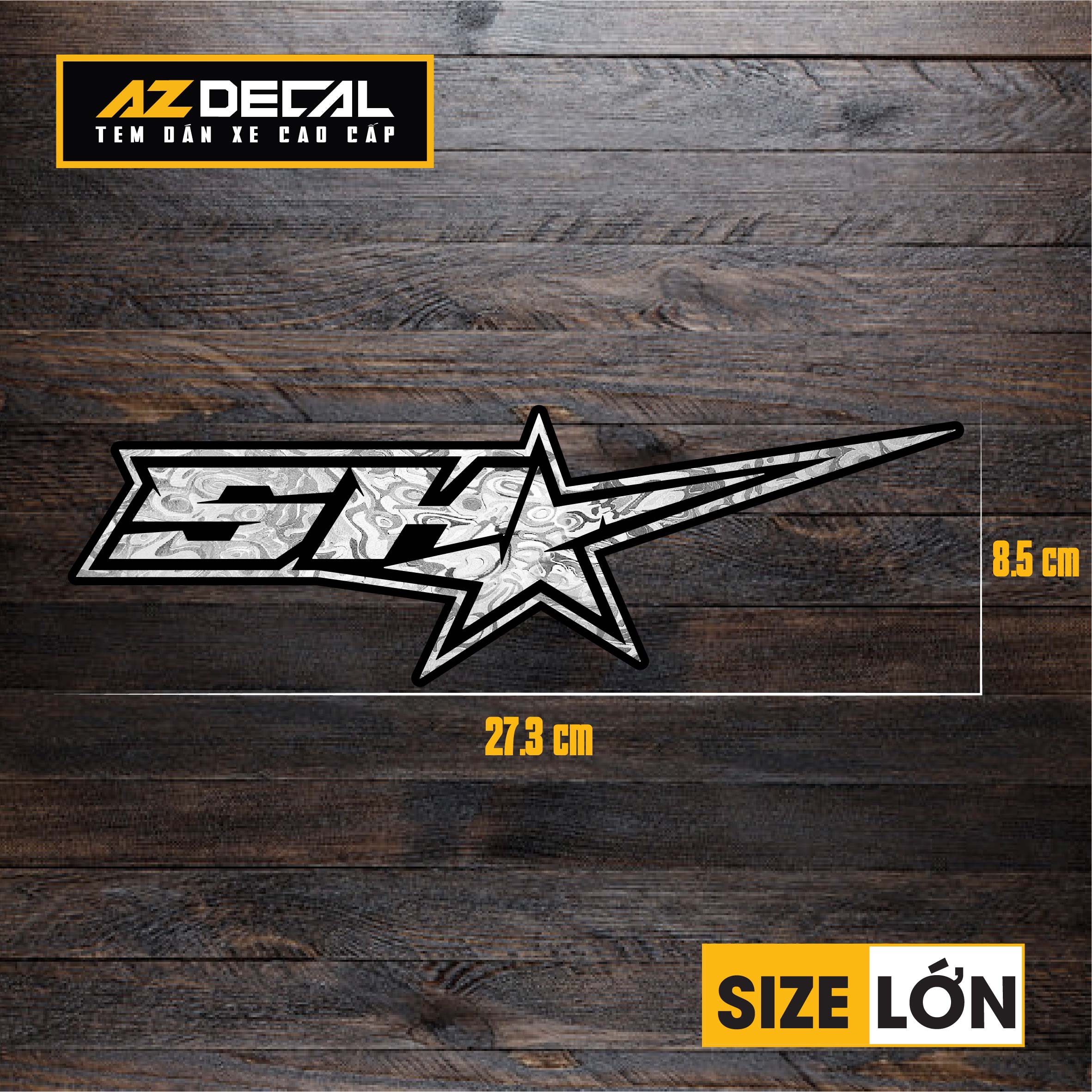 Tem Đa Vị Trí Xe Máy - Tem MOLTAL METAL Mẫu Chữ SH sao size lớn