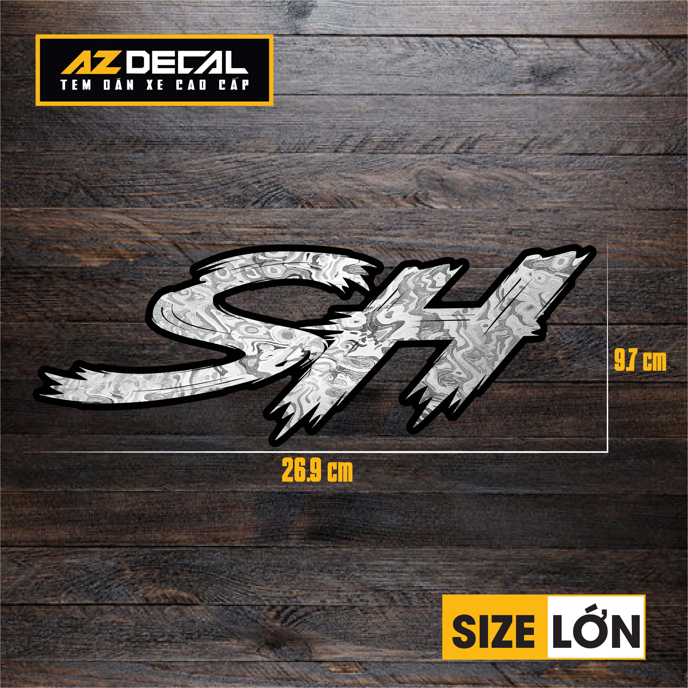 Tem Đa Vị Trí Xe Máy - Tem MOLTAL METAL Mẫu Chữ SH size lớn