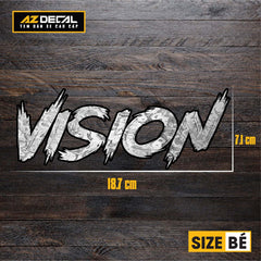 Tem Đa Vị Trí Xe Máy - Tem MOLTAL METAL Mẫu Chữ Vision size bé