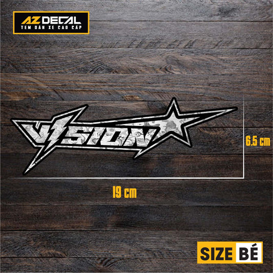 Tem Đa Vị Trí Xe Máy - Tem MOLTAL METAL Mẫu Chữ Vision Sét bé