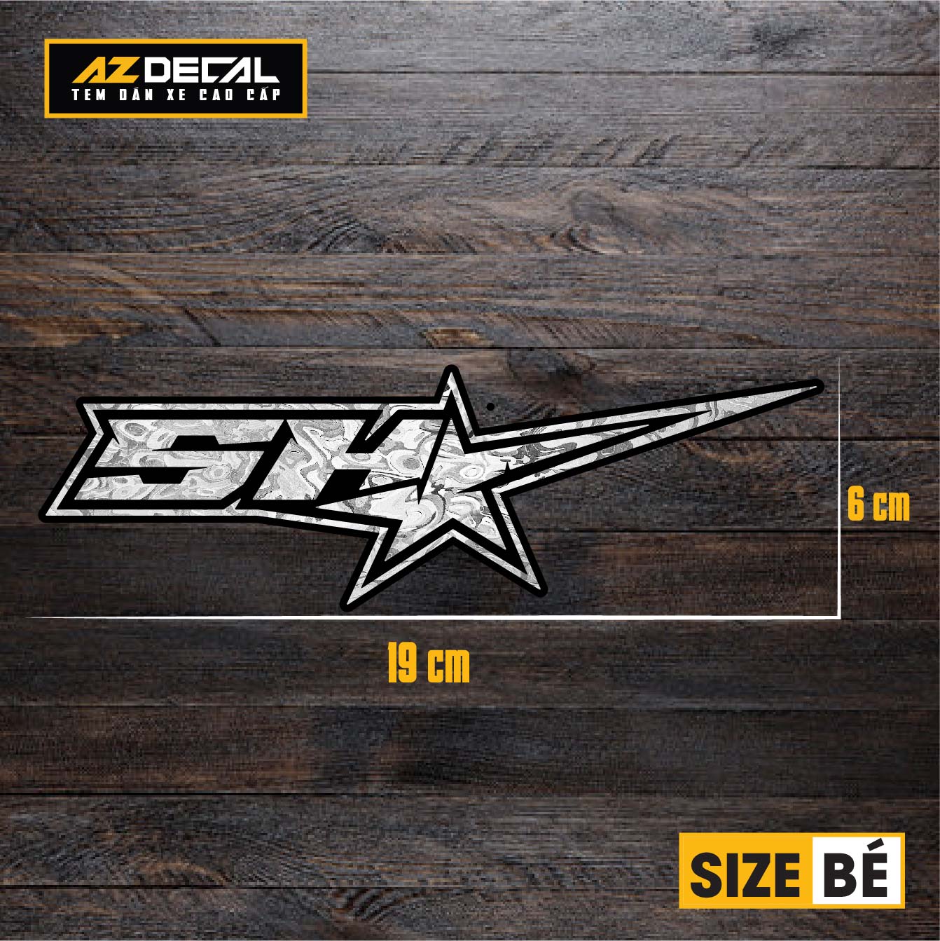 Tem Đa Vị Trí Xe Máy - Tem MOLTAL METAL Mẫu Chữ SH sao size bé