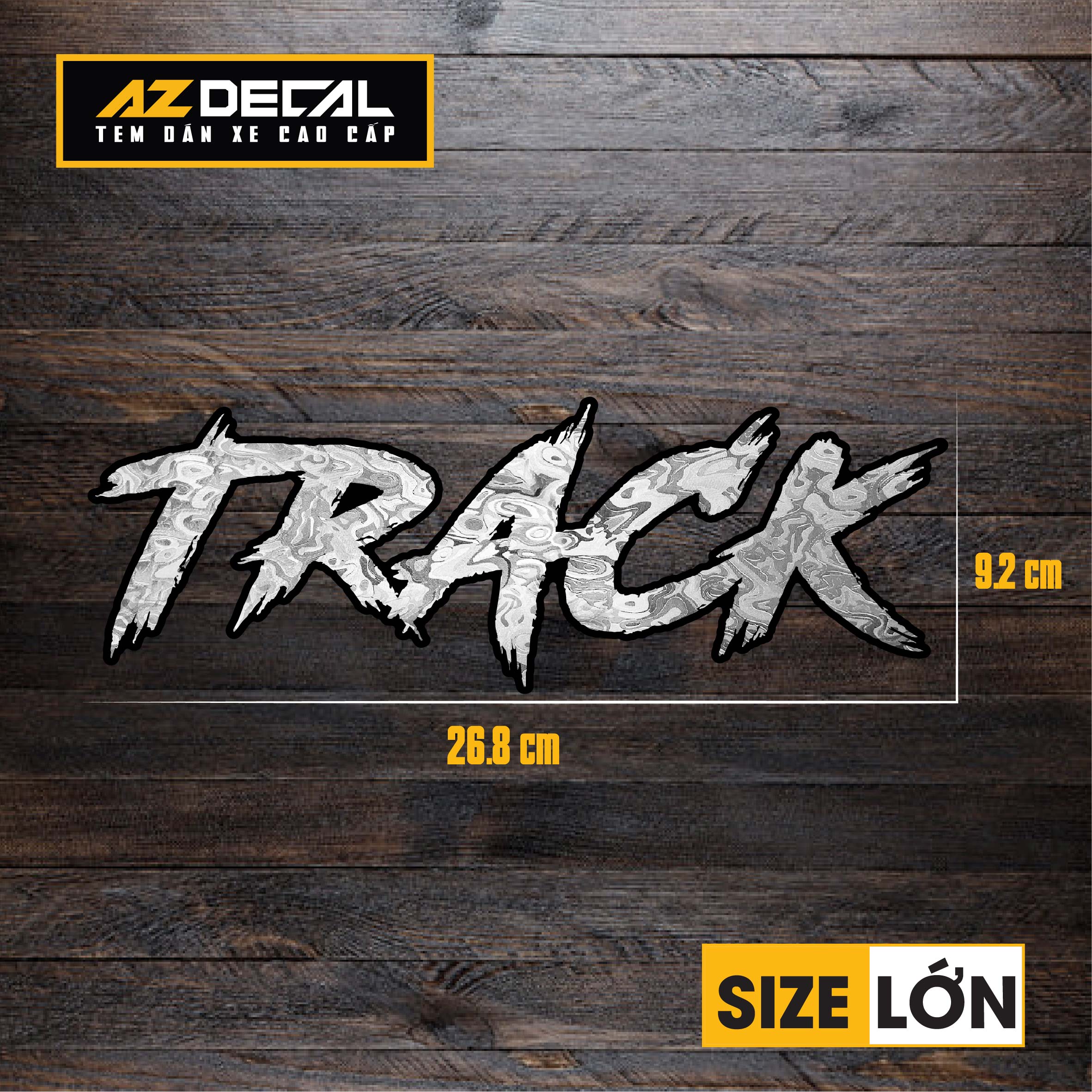 Tem Đa Vị Trí Xe Máy - Tem MOLTAL METAL Mẫu Chữ Track size lớn