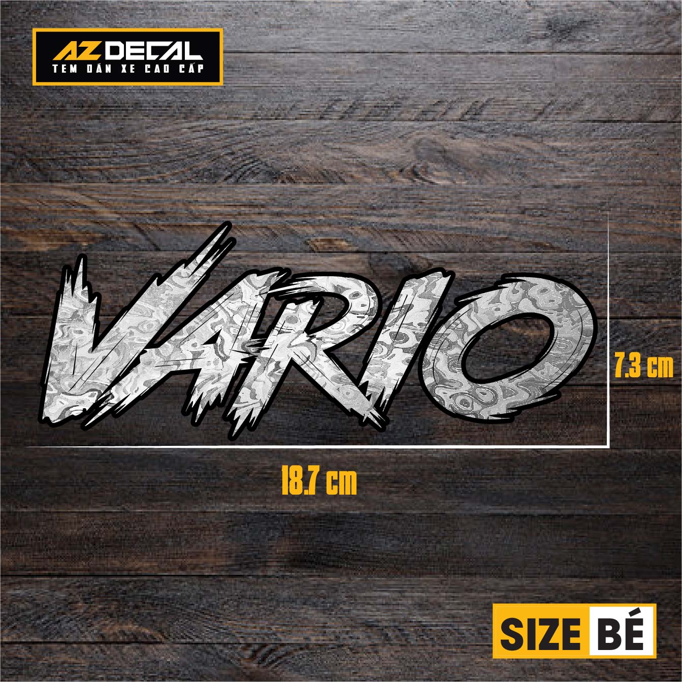 Tem Đa Vị Trí Xe Máy - Tem MOLTAL METAL Mẫu Chữ Vario size bé