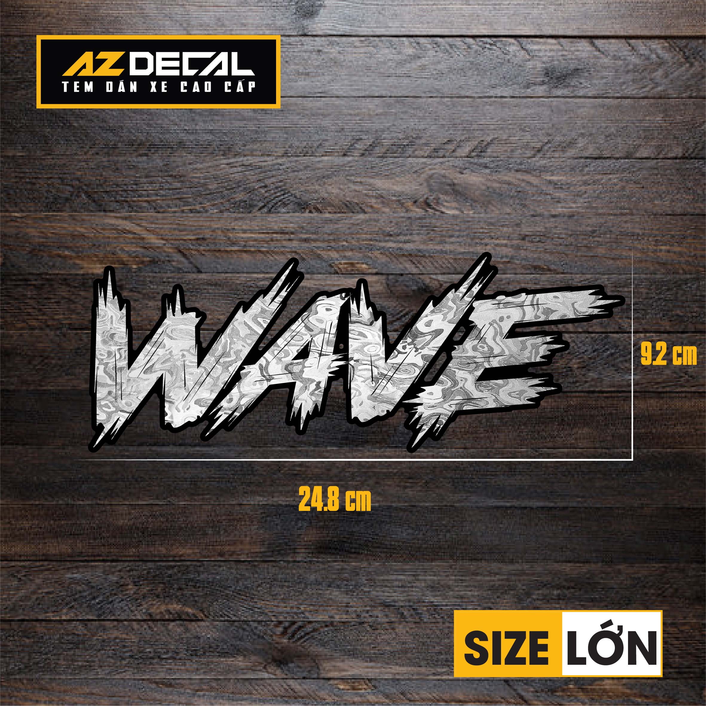 Tem Đa Vị Trí Xe Máy - Tem MOLTAL METAL Mẫu Chữ Wave size lớn